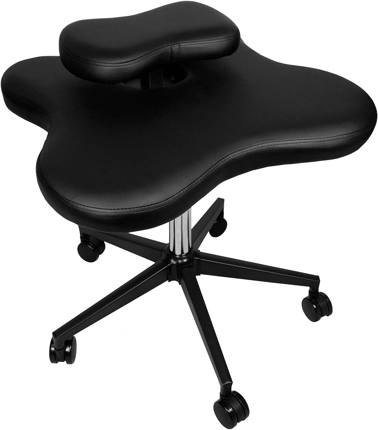 H&A Cross-Legged kneeing Chair for Office or Home, Meditation Seat for Reducing Back Pain, Ergonomic Posture Corrective Seat with Height Adjustable (Black), 26.5 inch x 23.5 inch