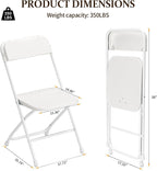 10 Pack Folding Chairs, Portable Party Chairs,Portable Plastic Stackable Commercial Seat with Steel Frame,Capacity for 350lb,for Office Wedding Party Patio Dinning Events