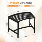 VINGLI Outdoor Metal Curved Bench, Weatherproof Fire Pit Bench Set of 8, Heavy Duty Steel Backless Benches, Metal Outside Seating for Garden, Patio, Plant Stand and Holder
