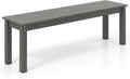 Tangkula HDPE Outdoor Bench, 2-3 Person Patio Bench, 55" Backless Garden Dining Bench with Slatted Seat, Weatherproof Park Bench for Entryway, Porch, Lawn & Backyard (Grey,1)