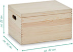 Zeller 13152 Boite multi-usage en bois de conifère avec couvercle, 40 x 30 x 24 cm