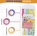 ProPik Hanging Double Sided Gift Bag Storage Organizer with Multiple Front and Back Pockets - Organize Your Gift Wrap, Tissue Paper, and Paper Bags 38 x 16 Inch PVC (White)