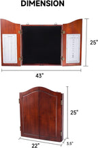 GSE Pro Dartboard Cabinet with Scoreboard, Walnut Solid Wood, Official Size | Dartboard & Darts Not Included, Furniture-grade Paint Finish, for Game Rooms/Man Caves/Bar, 3.5"D x 22"W x 25"H