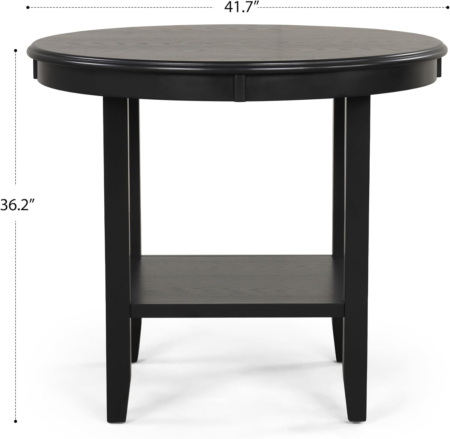 SogesHome Solid Wood Round End Table with Storage Shelf, Heavy Duty Small Kitchen Table for 2-4 People, Rustic Modern Space Saving Side Desk for Living Room, Bedroom, Kitchen, Office, Hallway