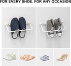 Foldable RV Shoe Rack, 13INCH Aluminum Wall-Mounted Camping Shoe Organizer, 90° Foldable Design for Space Saving, Easy Install Shoe Holder for RV, Camper, Tiny House, Apartment