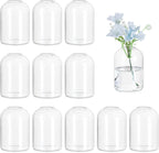Hewory Glass Bud Vases for Centerpieces: Set of 12 Blown Clear Small Vase Bulk, Mini Cute Flower Vase for Floral Arrangement, Modern Decorations for Wedding Party Event Table Decor, 3.7"(H)×2.75"(D)