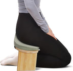 LOYALHEARTDY Meditation Bench - Bamboo Wood, Foldable Meditation Stool with Velvet Cushion Cover & Carrying Bag - Prayer Kneeler Chair for Yoga Or Sitting (Green)