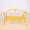 Bench，Outdoor Bench，Garden Bench Butterfly Cast Iron Metal with Armrests for Garden, Park,Yard, Patio, Porch(Yellow)