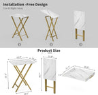 Folding TV Tray Tables, Set of 2 Side Table for Small Place, Snack Eating Tables at Couch, Folding Tables with Removable Serving Tray, Portable End Table Easy Assembly