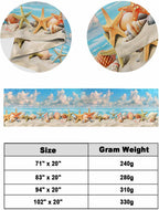 Summer Beach Bed Runner Scarf Twin Size,Coastal Starfish Seashell Conch Brown Sand Luxury Bed Throw Runners & Scarves for Twin Full Queen King Foot of Bed,Bedroom Hotel Wedding Room Decoration,71"x20"