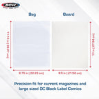 BCW Magazine Bags and Backing Boards Combo - 100 ct | Acid-Free Polypropylene Bags for Current Magazines | 24pt Solid Bleached Sulfate Boards | Archival-Quality Protection for Collectible Magazines