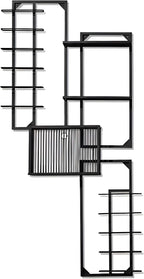 Wine Enthusiast 11-Bottle Gallery Wall Wine Rack with Cork Catcher - Black Powder-Coated Iron Label-Forward Display for 750 mL Bottles, Wall Mounted Bar & Dining Room Décor
