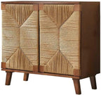 Entryway Cabinet Nordic Wooden Rattan Dining Sideboard Simple Storage Cabinet Living Room Porch Rack Sideboard Storage Cabinet