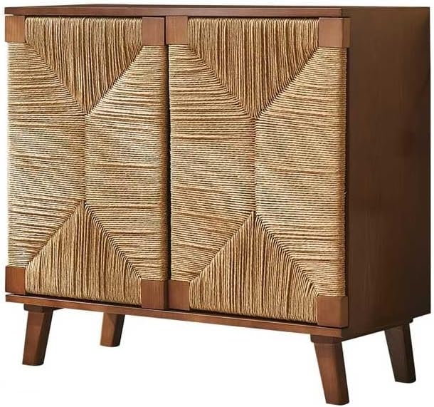 Entryway Cabinet Nordic Wooden Rattan Dining Sideboard Simple Storage Cabinet Living Room Porch Rack Sideboard Storage Cabinet