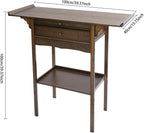 Free Standing Altar Table, Retro Chinese Meditation Table Bamboo Altar Table with Storage & Drawers Prayer Shrine Desk for Home Shrines Ancestral Halls Temples