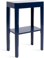 Kate and Laurel Talcott Modern Rectangle Wooden Side Table, 16 x 10 x 25, Navy Blue, Transitional Decorative Two-Tier End Table for Use as a Bedroom Nightstand or Living Room Accent