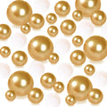 140 Pieces Pearl for Vase Filler No Hole Pearl Beads for Vase Makeup Beads for Brushes Holder for Home Wedding Decor 10/14/20mm (Gold)