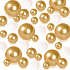 140 Pieces Pearl for Vase Filler No Hole Pearl Beads for Vase Makeup Beads for Brushes Holder for Home Wedding Decor 10/14/20mm (Gold)