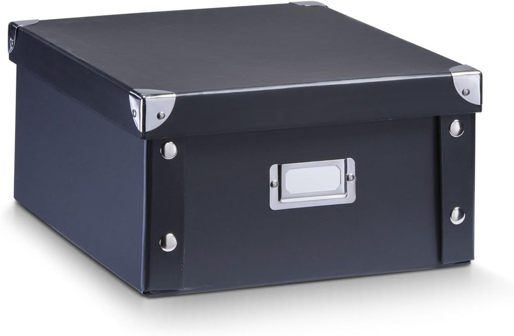 Zeller 17918 Storage Box 31 x 26 x 14 cm Black Cardboard