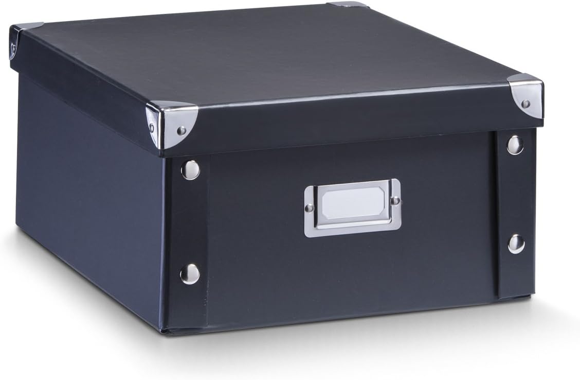 Zeller 17918 Storage Box 31 x 26 x 14 cm Black Cardboard