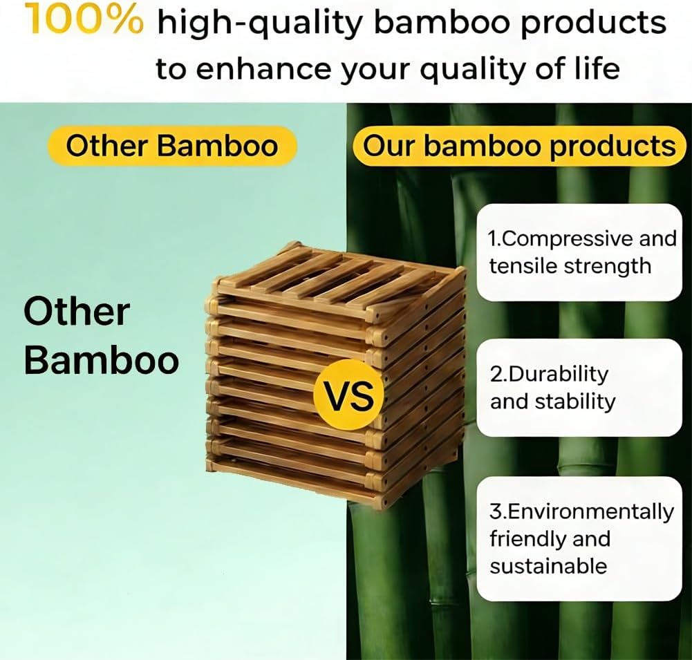 9-Tier No-Assembly Bamboo Shoe Rack, Space Stackable Multi-Storage Organizer, Strong Load-Bearing Capacity, Space-Saving, for Entryway Hallway Closet Bedroom Living Balcony, Natural eco-Friendly‌