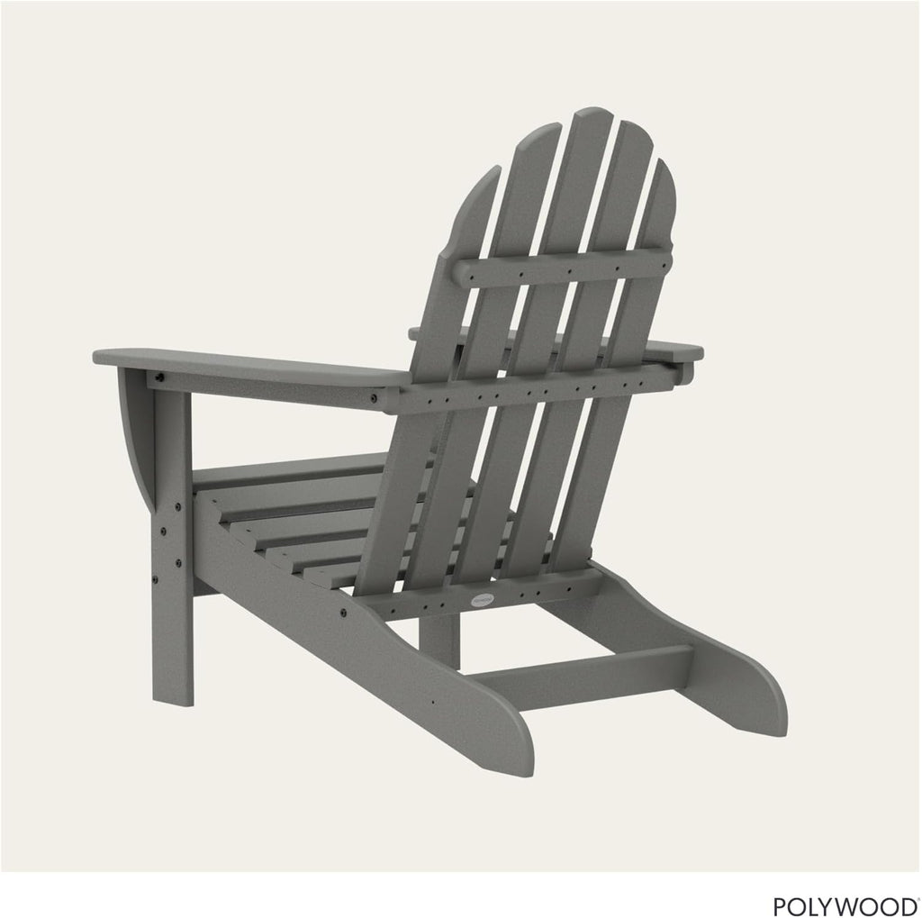 POLYWOOD AD4030GY Classic Outdoor Adirondack Chair, Slate Grey