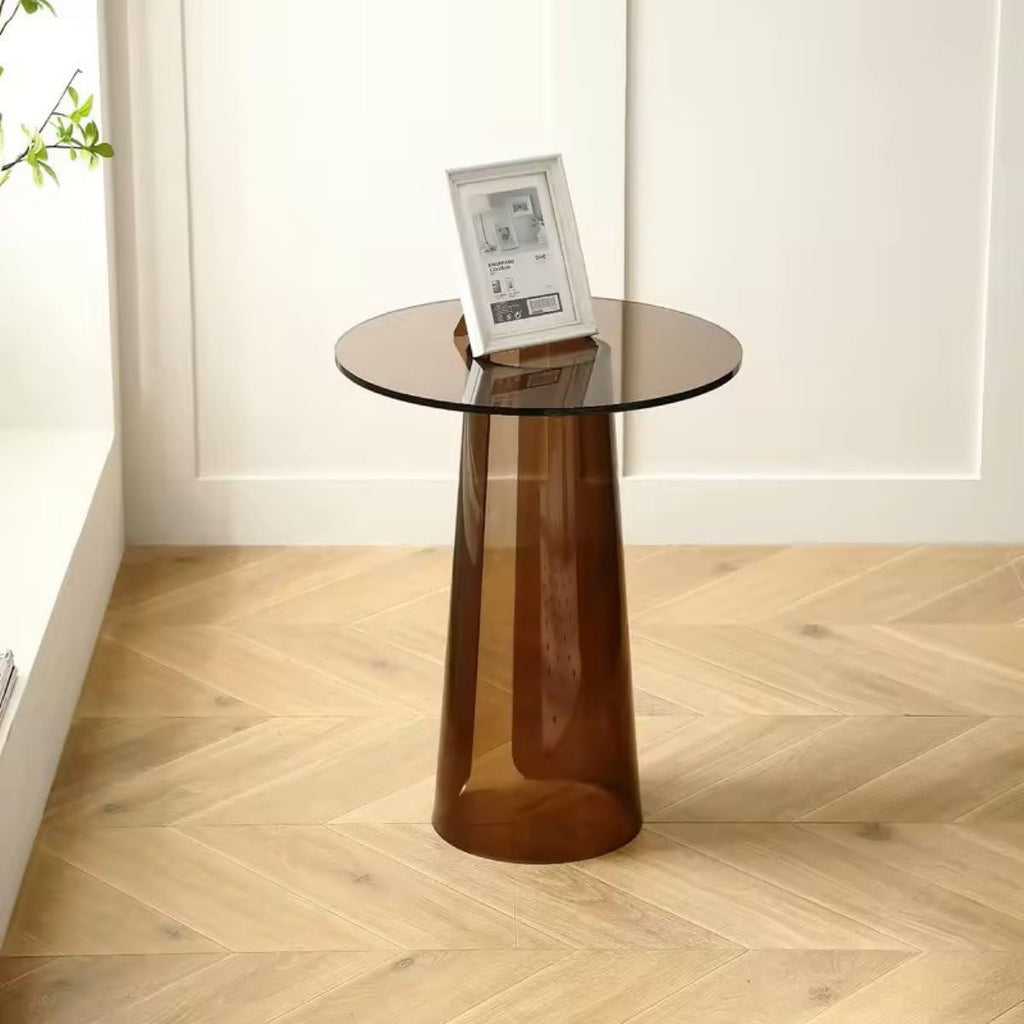 Acrylic End Table, Transparent Bedside Nightstand for Small Spaces, Durable and Lightweight Side Table for Living Room and Bedroom Decor