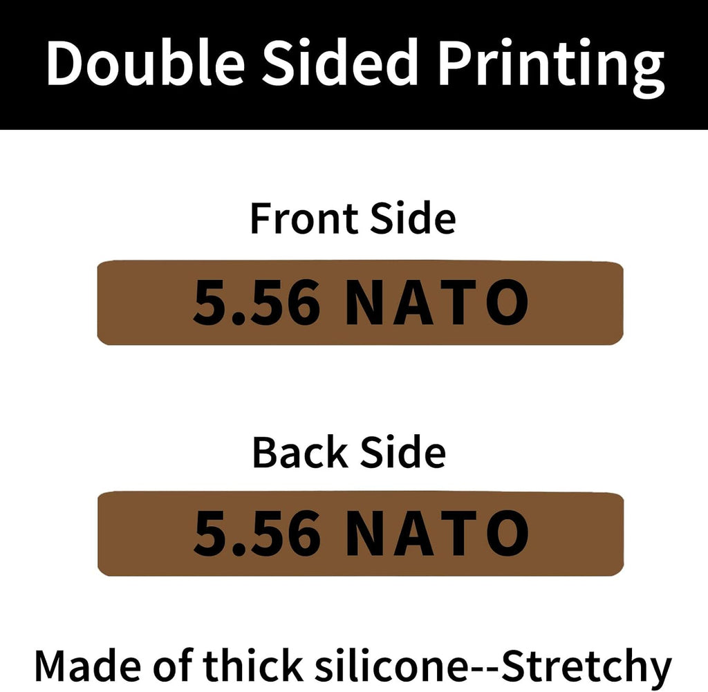 24 Pack Miaozhun 5.56 NATO Magazine Marking Bands 5.56 Magazine Caliber Identification(Coyote Brown-Black)