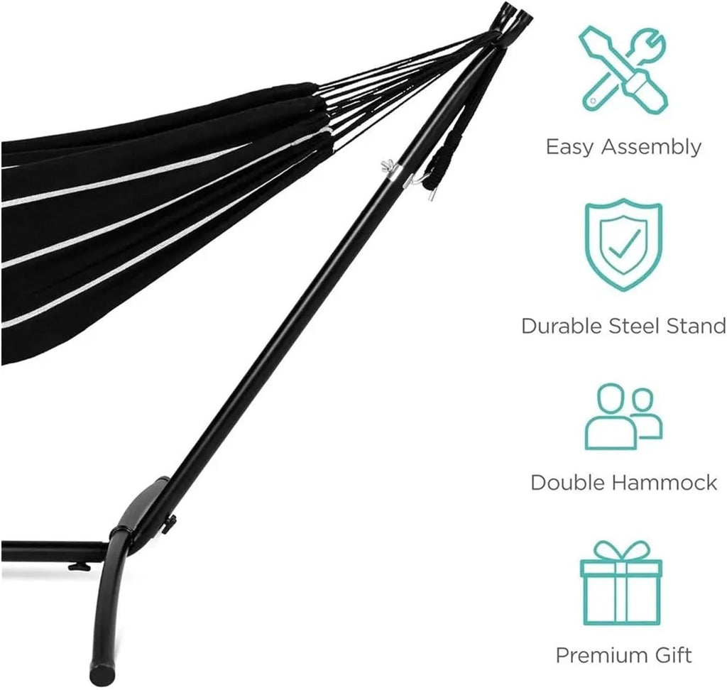 Foldable Hanging Chair - Portable and Detachable Outdoor-Friendly Cotton Hammock with Steel Stand and Carry Bag(Red)