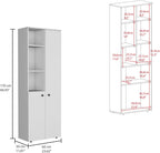67-Inch Kitchen Pantry with Three Doors, Exterior Shelves & Ample Storage