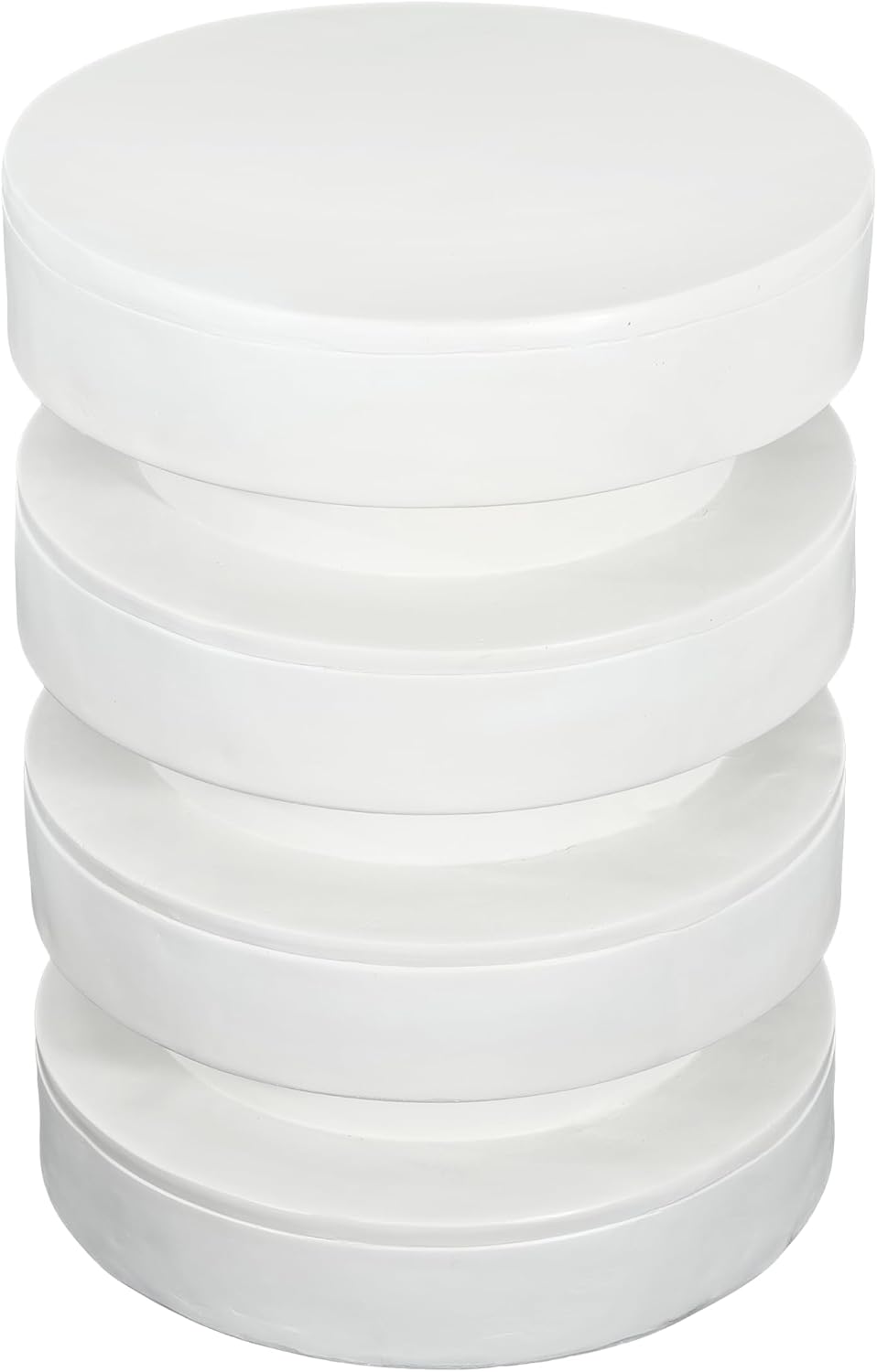 Merax MGO Round Side Table for Indoor Outdoor, Modern Sofa End Table, Small Coffee Tables for Living Room, Bedroom, Night Stand Bedside Table, No Assembly Required, White