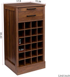 WERSMT 6-Tier Wine Rack Freestanding Floor with 2 Drawers, 24 Bottles Wood Wine Rack Counter for Small Space, Farmhouse Stackable Modular Wine Bottle Holder Rack, Walnut