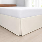 Luxury Pleated Bed Skirt King - 16" Drop Tailored Drop Box Pleated Styling Dust Ruffle - Hotel Quality 1800 Ultra-Soft Brushed Microfiber Bedskirt with Split Corners - Ivory