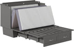 AFI, Monroe Full Murphy Bed Chest with 6" Mattress, Storage Drawer & Built-in USB Charger, Grey
