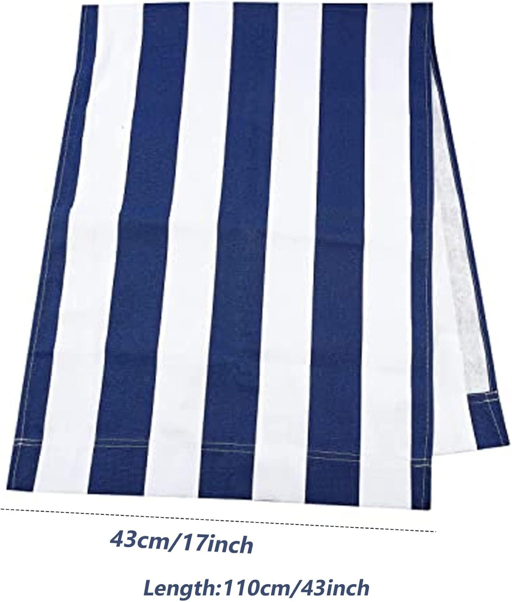 Sunloungers, Beach Sling Chair Replacement Canvas Blue and White Sling Chair Replacement Deck Chair Fabric for Sunbathing Courtyard
