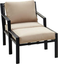 LOKATSE HOME Single Sofa Chair with Ottoman for Living Room Porch Garden Balcony, Beige