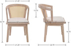 9-Piece Farmhouse Dining Table Set for 8, 59"-94" Extendable Kitchen Table & Upholstered Chairs, Solid Wooden Table with Woven Ratten Chair Living Room Restaurant - Natural/Natural