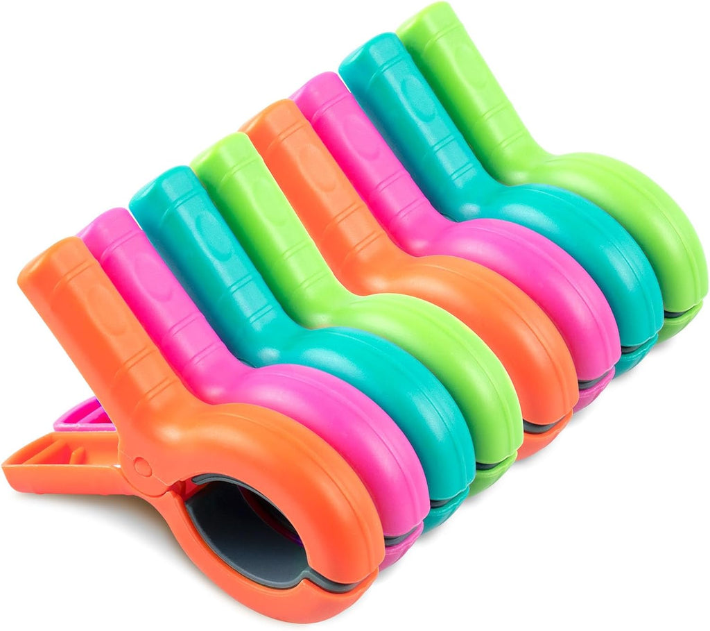 Beach Towel Clips for Beach Chairs, 8 Pcs Towel Holder for Beach Chair Pool Chair on Cruise Essentials, Jumbo Size Heavy Duty Clothes Pins, Beach Chair Clips to Beach Vacation Essentials, 4 Colors