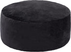 Magic in House 3FT Bean Bag Chair - BeanBag Chairs with Filler, Large Round Fluffy Sofa for Adults, Removable Machine-Washable Flannel Cover, for Living Room & Bedroom - Black(35"x35"x25")
