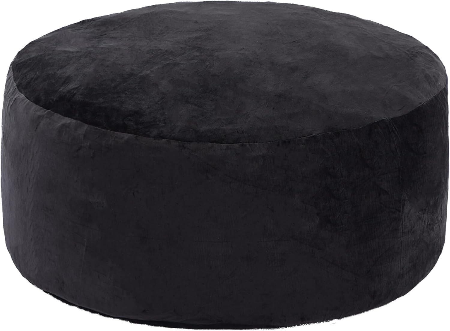 Magic in House 3FT Bean Bag Chair - BeanBag Chairs with Filler, Large Round Fluffy Sofa for Adults, Removable Machine-Washable Flannel Cover, for Living Room & Bedroom - Black(35"x35"x25")