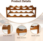 Bamboo Wine Rack, Sturdy and Durable Wine Storage Cabinet Shelf, Wine Racks Countertop for Pantry,Kitchen，2 Layers 8bottles Wine Racks countertop
