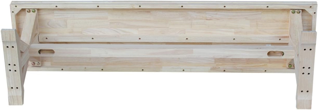 IC International Concepts, Canyon Collection Solid Bench, Solid Real Wood, Sturdy Parawood, Entryway/Dining/Living, 60"W x 14.56"D x 18"H, 450 lbs Weight Capacity, Paint/Stain Ready, Unfinished