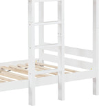 White Twin,Twin Bunk Bed with Ladder