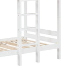 White Twin,Twin Bunk Bed with Ladder