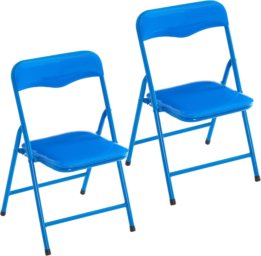 Heritage Kids Padded Folding Chair for Kids, Set of 2, Blue, Ages 3+