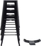 30 inch Metal Bar Stools Set of 4 Bar Height Stools with Backs Industrial Low Back Bar Chairs for Indoor Outdoor Matte Black