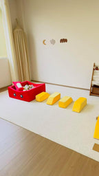 BABAMU Modular Kids Play Couch, Fries Box Design Child Sectional Sofa, Fort-Play Bedroom & Playroom Furniture for Toddlers, Convertible Foam, Washable Covers