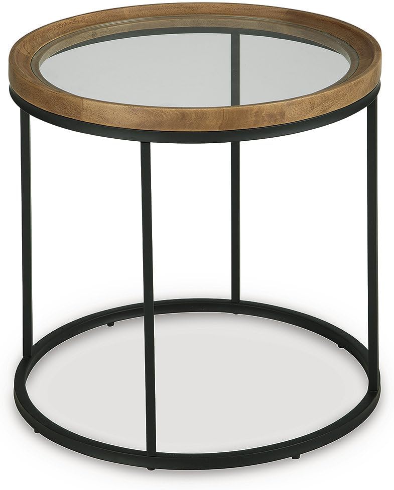 Signature Design by Ashley Noraluna Casual End Table, Light Brown & Black
