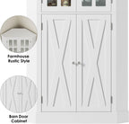 BOTLOG 67" Corner Cabinet, Corner Kitchen Pantry with Doors, Farmhouse Kitchen Cabinet with 6 Storage Shelves, Space Saver for Bathroom, Living Dining Room, White