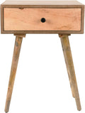 Decor Therapy Side Table with 1-Drawer, Modern Design, Easy Assemble, Natural -23.5" x 17.75" x 13.75"